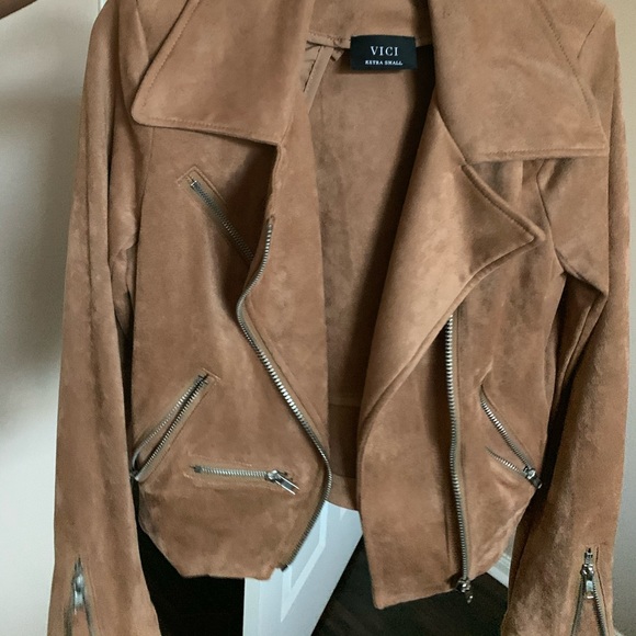 Vici camel suede biker jacket - Picture 3 of 8